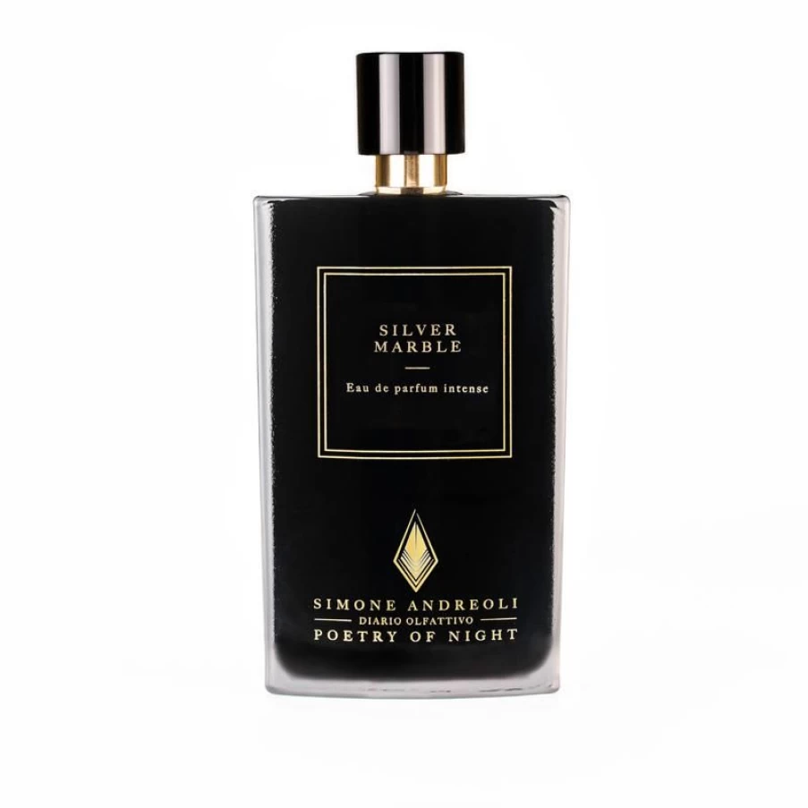 "Simone Andreoli Luxury Silver Marble Perfume – Elegant Scent for Women & Men"