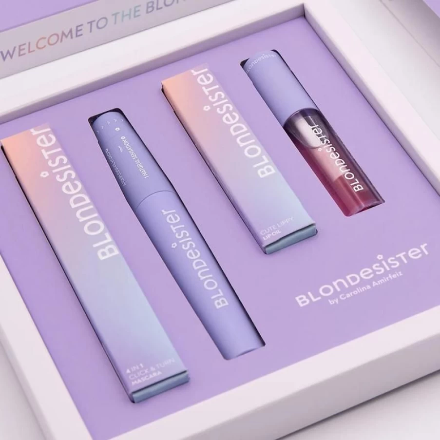 "Blondesister Essential 4-in-1 Mascara & Lip Oil Kit – Volumizing & Hydrating Beauty Duo"