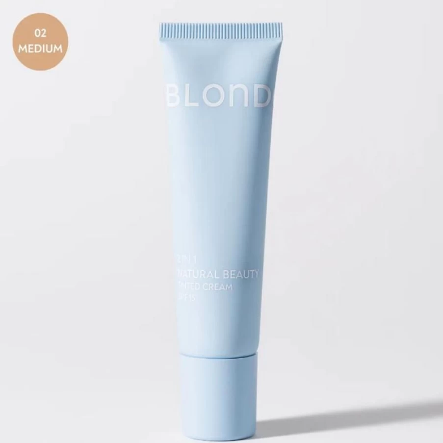 Blondesheer Tinted Cream 02 Medium - Lightweight Sheer Foundation with Buildable Coverage, Natural Finish for All-Day Wear