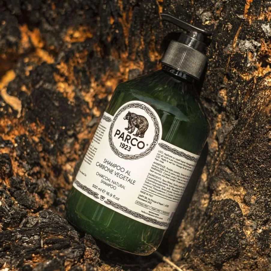 "Parco 1923 Natural Charcoal Shampoo for Detox & Scalp Care"