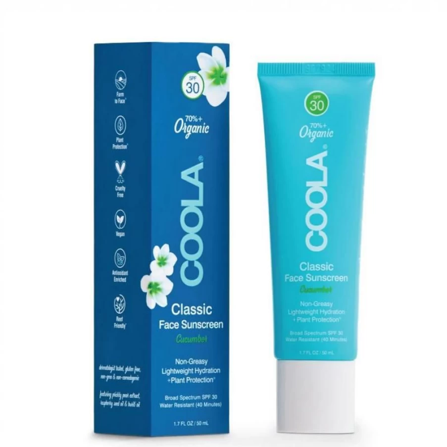 Coola Classic Face Organic Sunscreen Lotion SPF 50 - Vegan, Broad Spectrum, Reef Safe