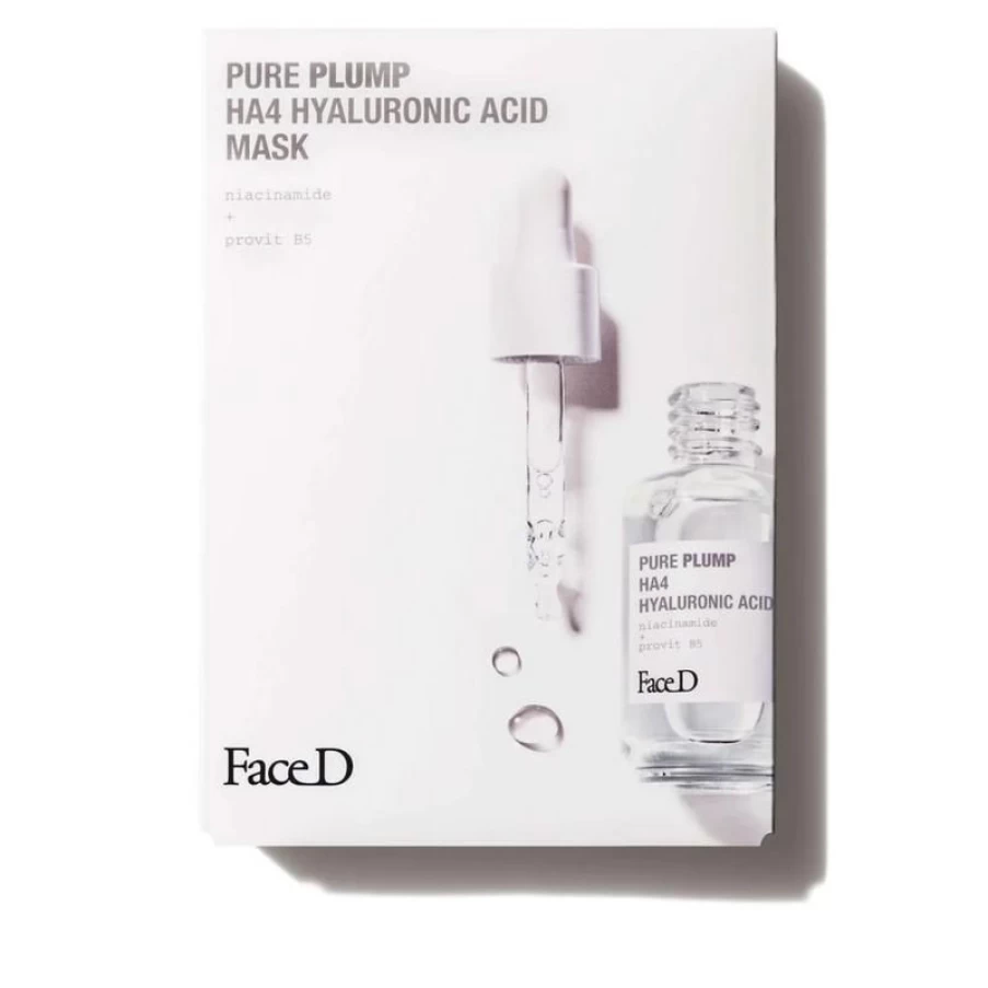 "FaceD Pure Plump Hyaluronic Acid Hydrating Mask - 5 Piece Set for Deep Moisturizing"