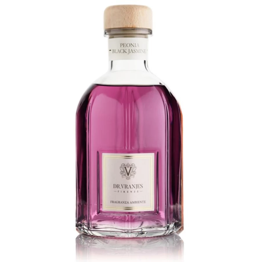 Dr. Vranjes Peonia Black Jasmine Luxury Scented Candle - Aromatic Floral Home Fragrance