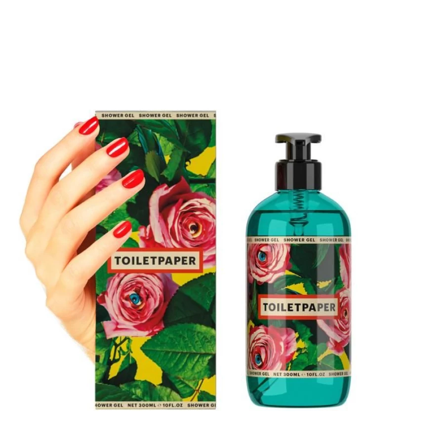 "Toiletpaper Turkish Rose & Rosemary Scented Shower Gel - 300ml Moisturizing Body Wash for Soft Skin"