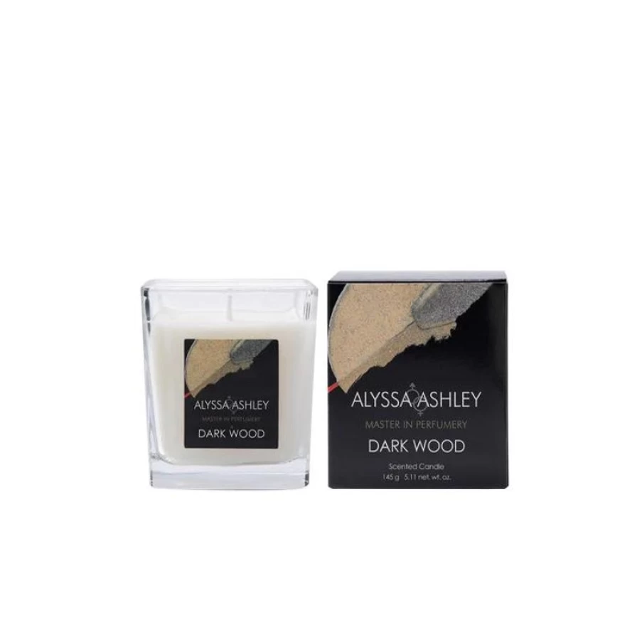 Alyssa Ashley Dark Wood Scented Candle - Natural Soy Wax for Home Fragrance