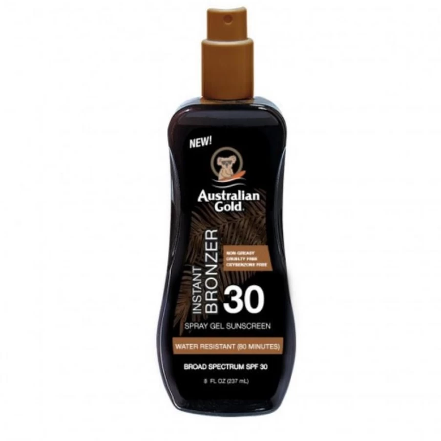 Australian Gold SPF 30 Bronzing Spray Gel with Sunscreen Protection
