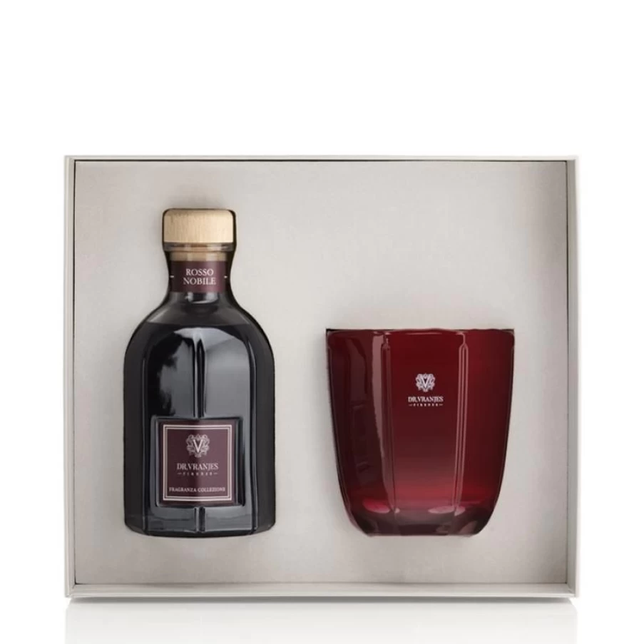 Dr. Vranjes Rosso Nobile Luxury Scented Candle Gift Set - 500ml & 500g, Aromatic Home Fragrance