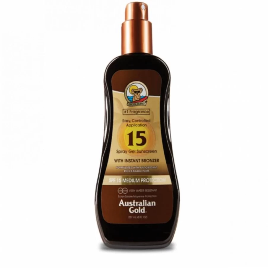 Australian Gold SPF 15 Bronzing Spray Gel with Sunscreen Protection